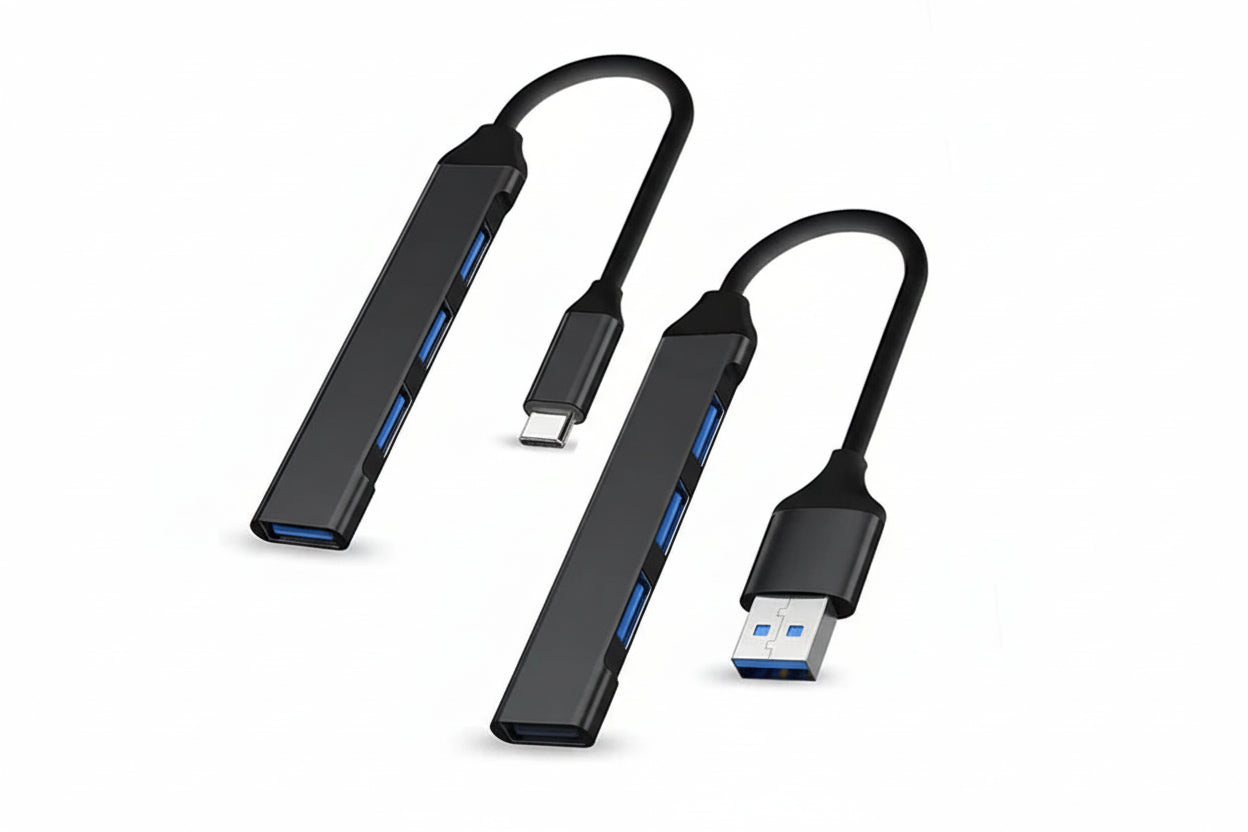 USB 3.0 Hub 4 Portar - Ultra High Speed Type-C Splitter 5Gbps - Universal Multi-Port för PC, Dator, Laptop & MacBook.