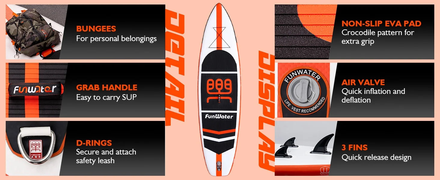 Uppblåsbar SUP Paddleboard - Premium Stand Up Paddle Board för Fiske och Fritid