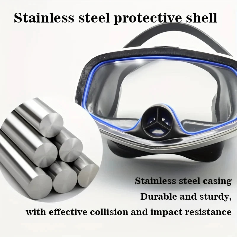 Professional Large Frame Diving Mask , With Nasal Valve, Adult,Swimming Goggles, Anti-fog Diving Goggles, Snorkeling Equipment