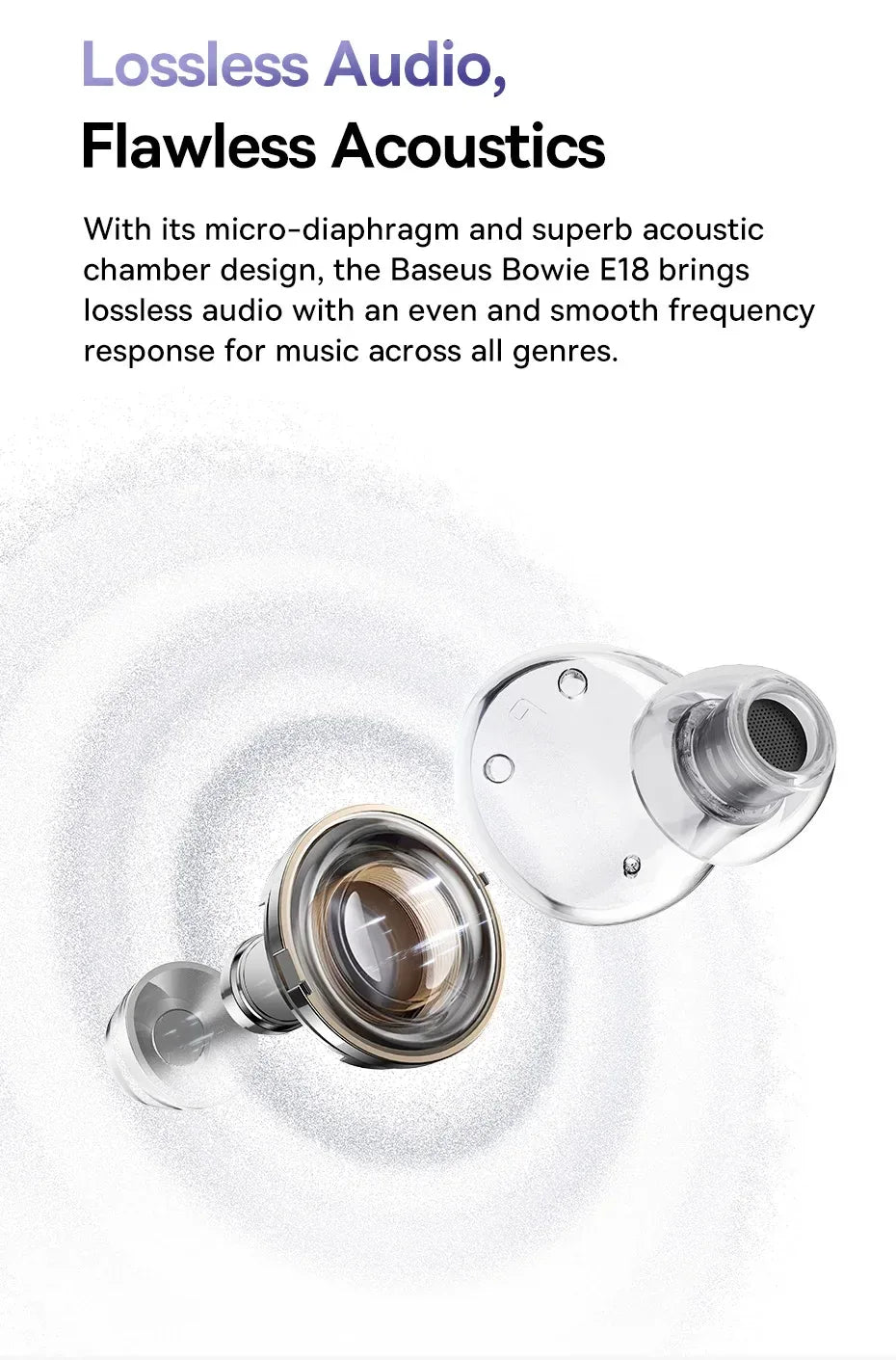 Baseus Bowie E18 Trådlösa Hörlurar Bluetooth 5.3 AI ENC 25H Speltid IPX4