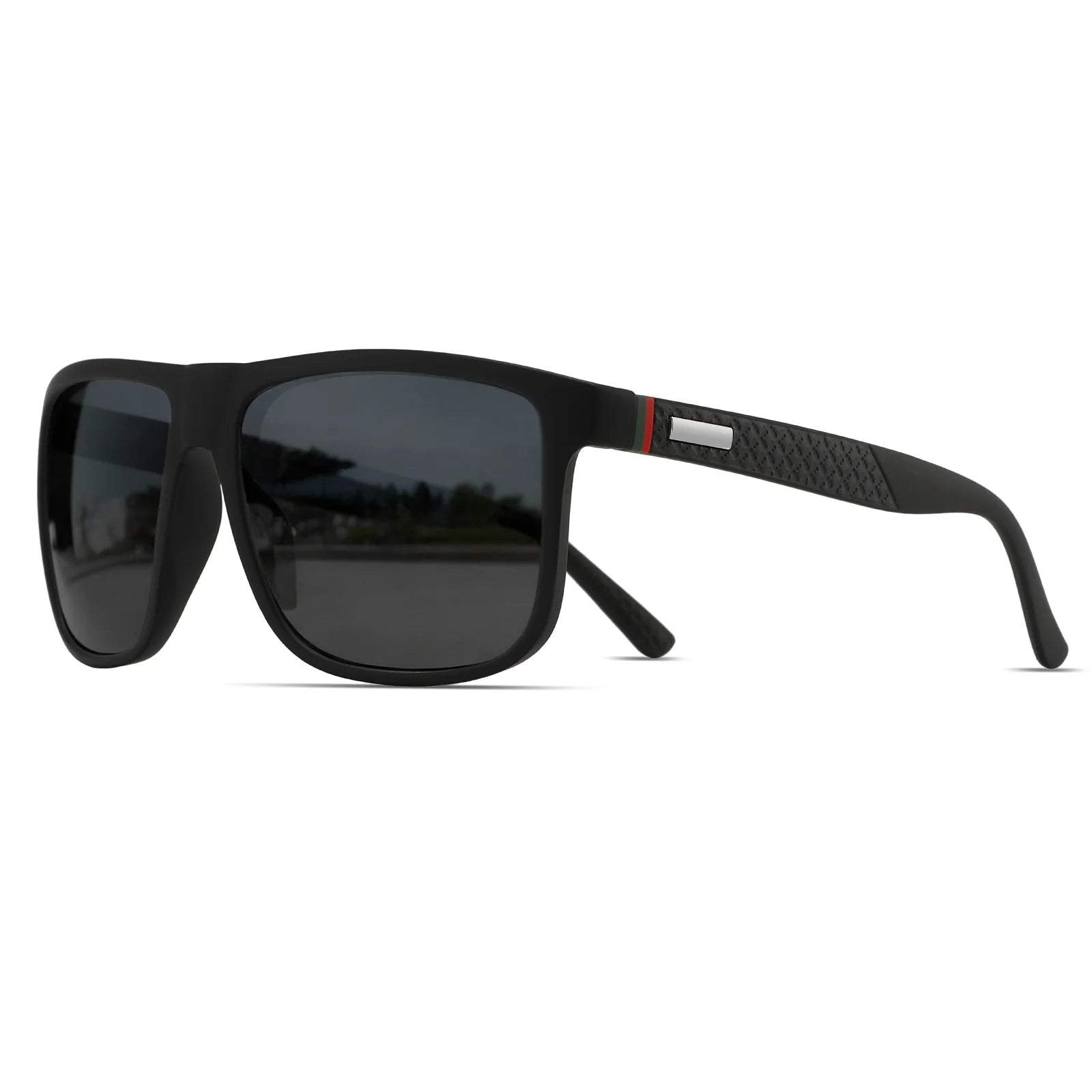 Vintage Fyrkantiga Solglasögon Män Kvinnor Lyxigt Varumärke C1-svart