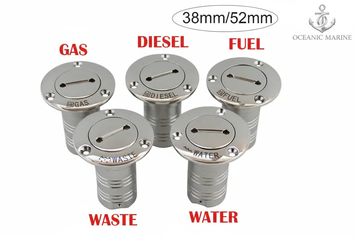 Dackpåfyllning Båt 38/50mm 316 Rostfritt Stål | Bränsle Vatten Diesel