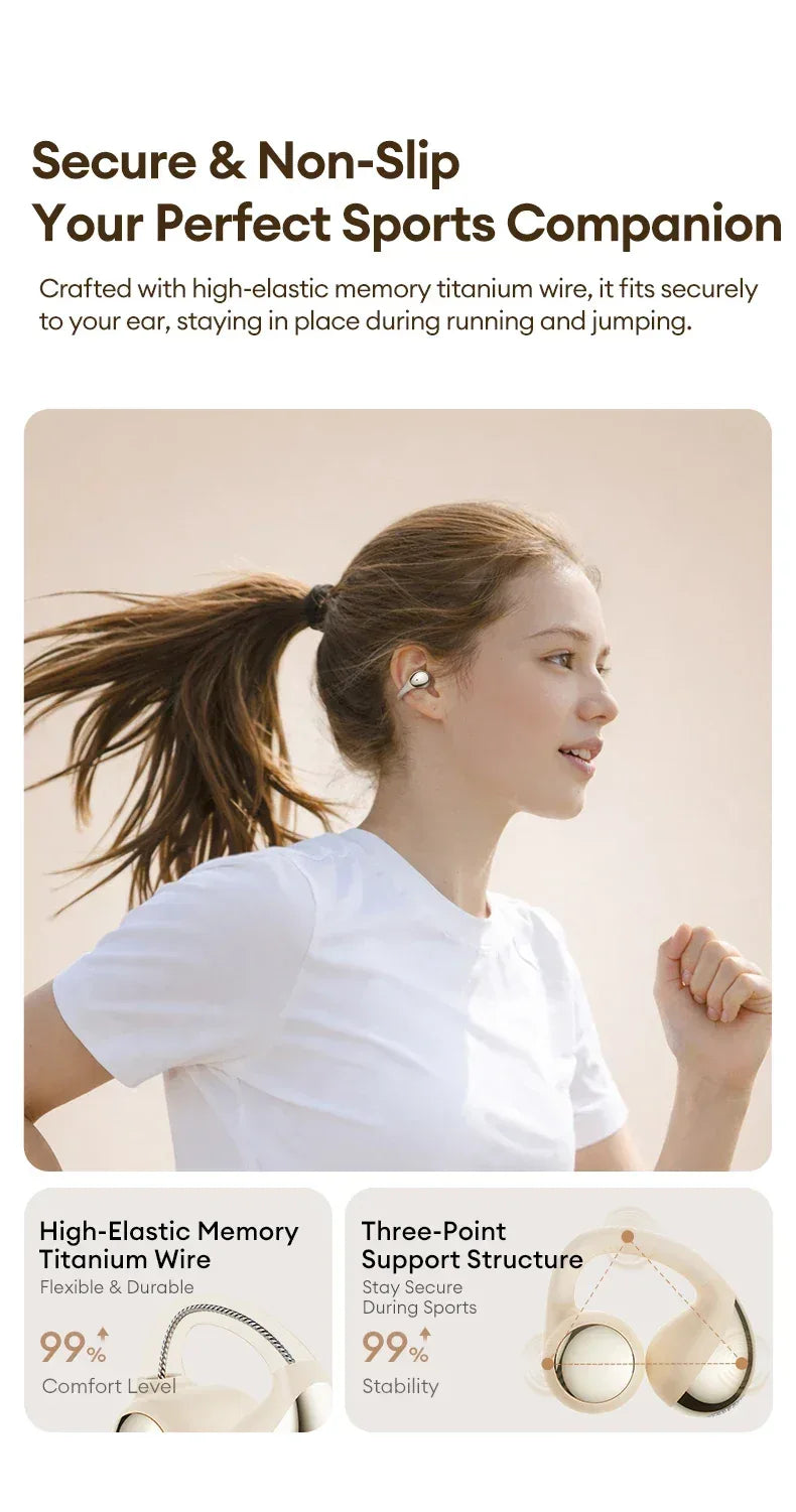 Lenovo RS110 Öronklämma Bluetooth Hörlurar - Trådlösa Sportöronsnäckor med Öppet Öra