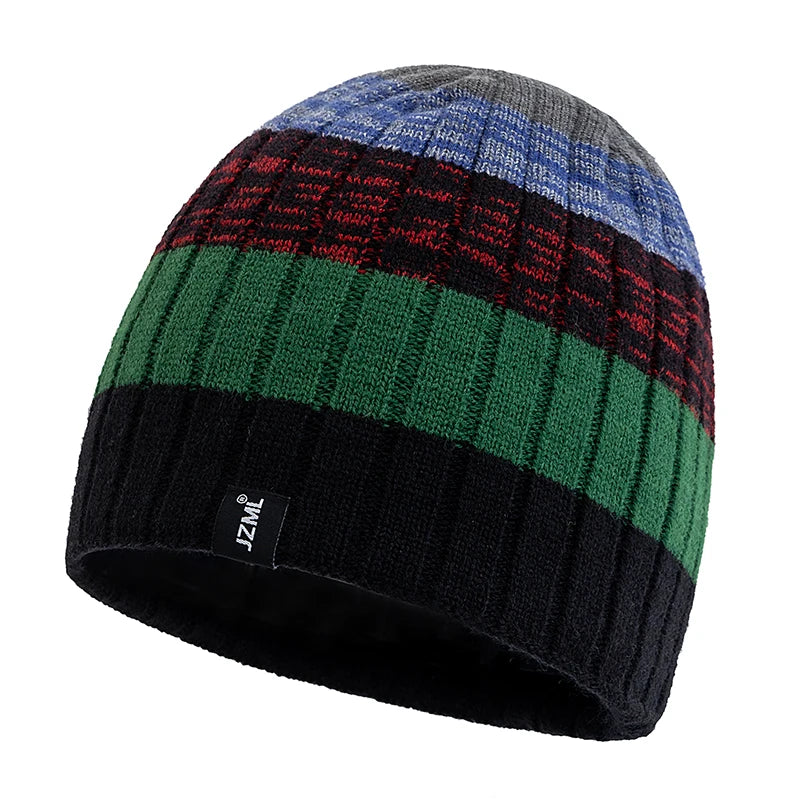 JZML Randig Vintermössa - Unisex Beanie för Skidåkning & Outdoor | Dam & Herr