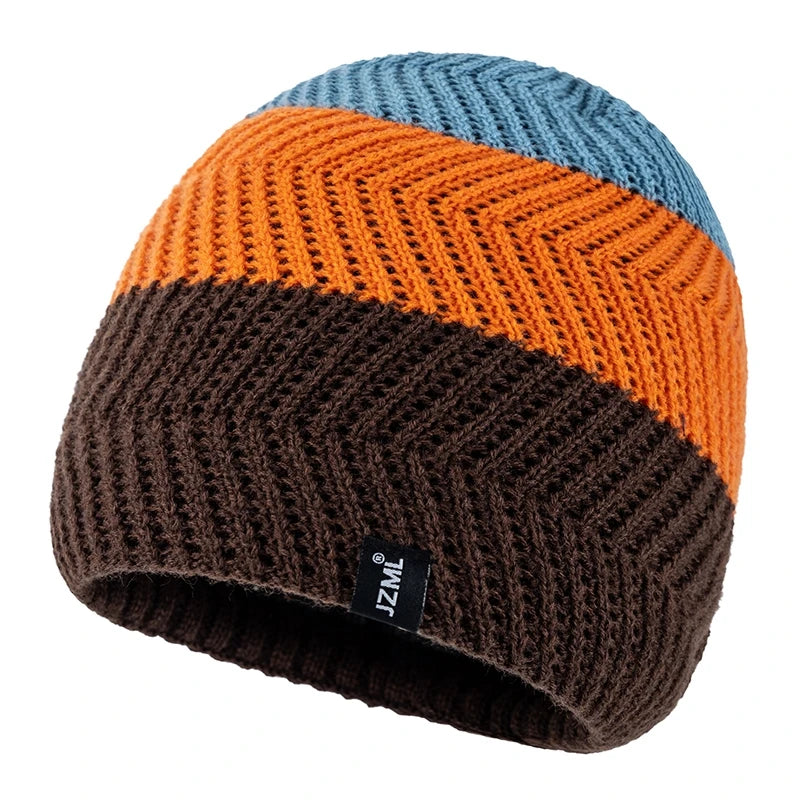 JZML Randig Vintermössa - Unisex Beanie för Skidåkning & Outdoor | Dam & Herr