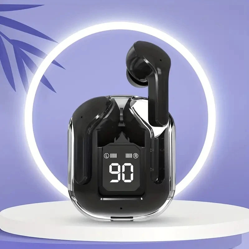 Original T2 Trådlösa Bluetooth Earphones - Transparent HiFi Stereo Hörlurar med LED Digital Batteriindikator - För Xiaomi, iPhone & Android.