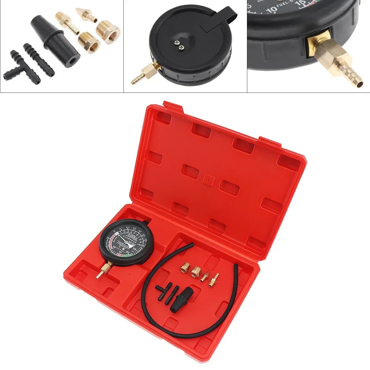 Professionell Bränslepump & Vakuumtestare 0-10 PSI / 0-28 Hg för Bil & Lastbil EU