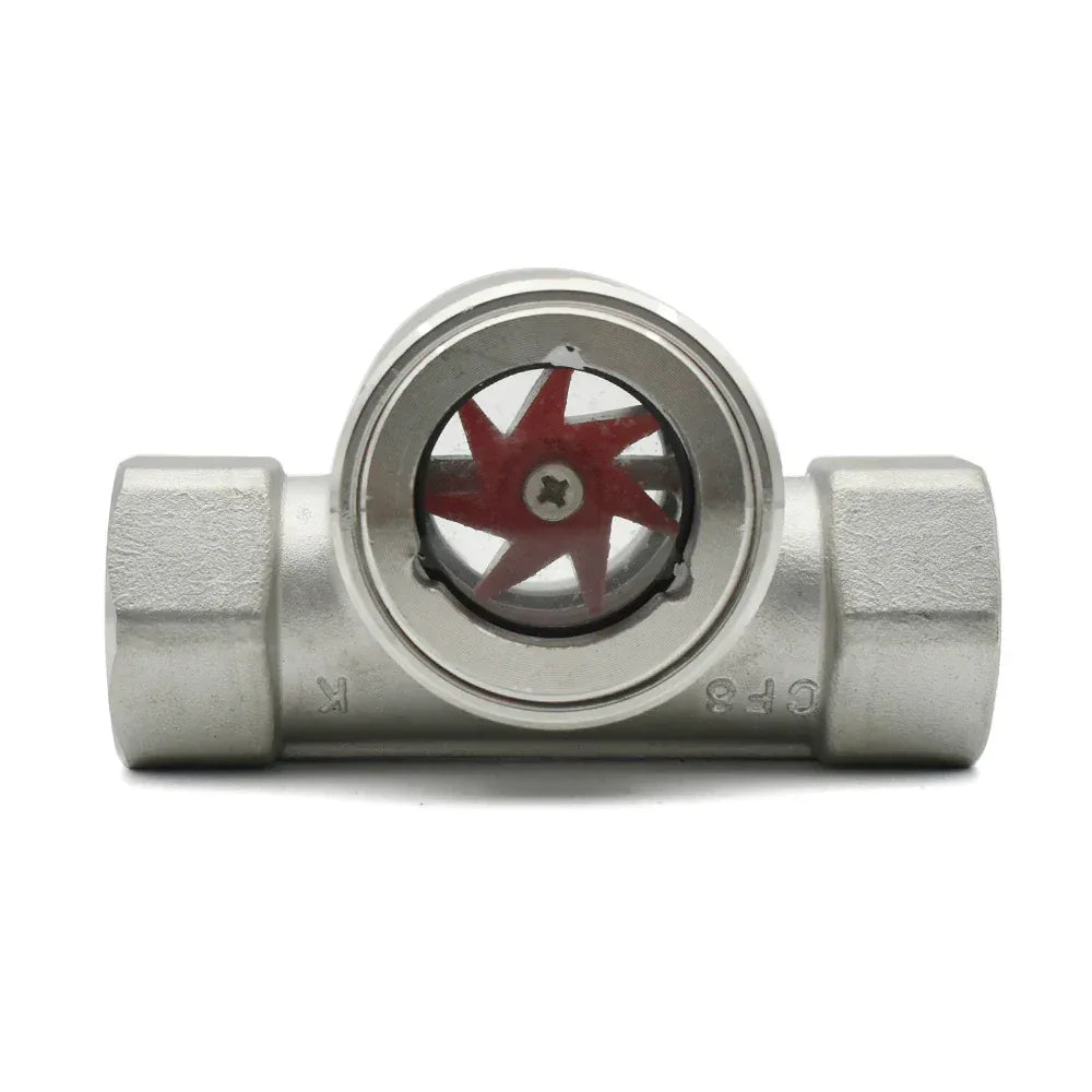 Flödesindikator med Impeller - 304 Rostfritt Stål - BSP Gänga 1/4" till 2"