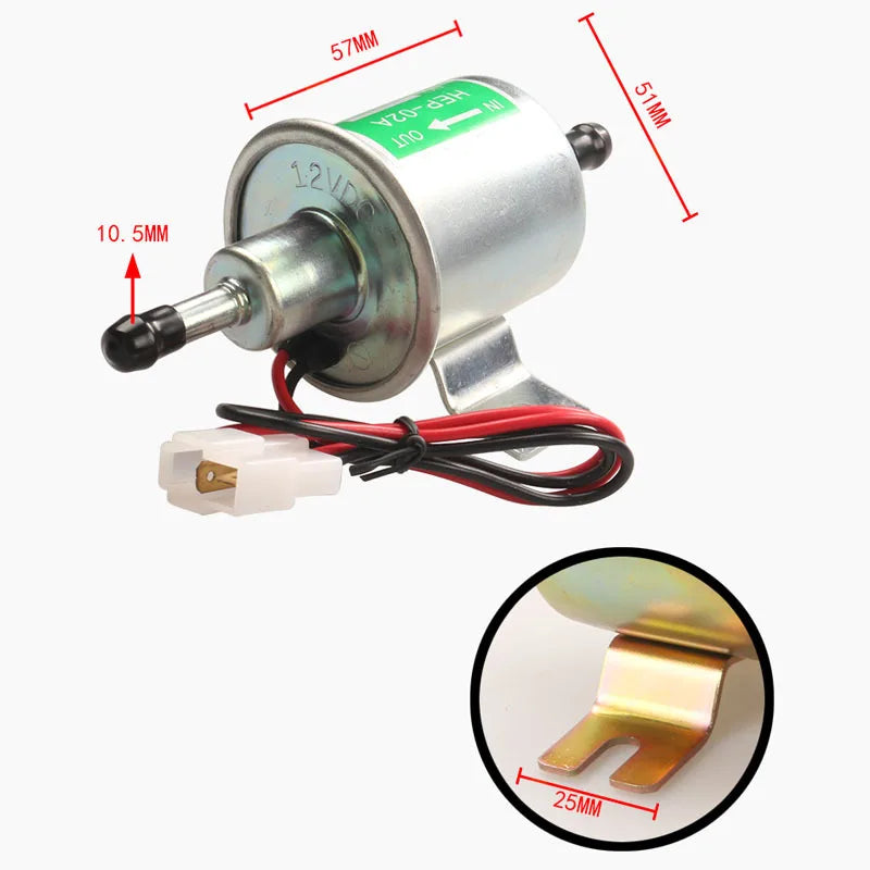 12V Universell Elektrisk Bränslepump HEP-02A – Diesel & Bensin, Lågtryck för Bil, MC & ATV