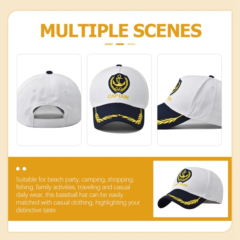 Kaptensmössa Sailor Yacht Hat 2026 - Nautisk Båtkaptens Mössa Broderad