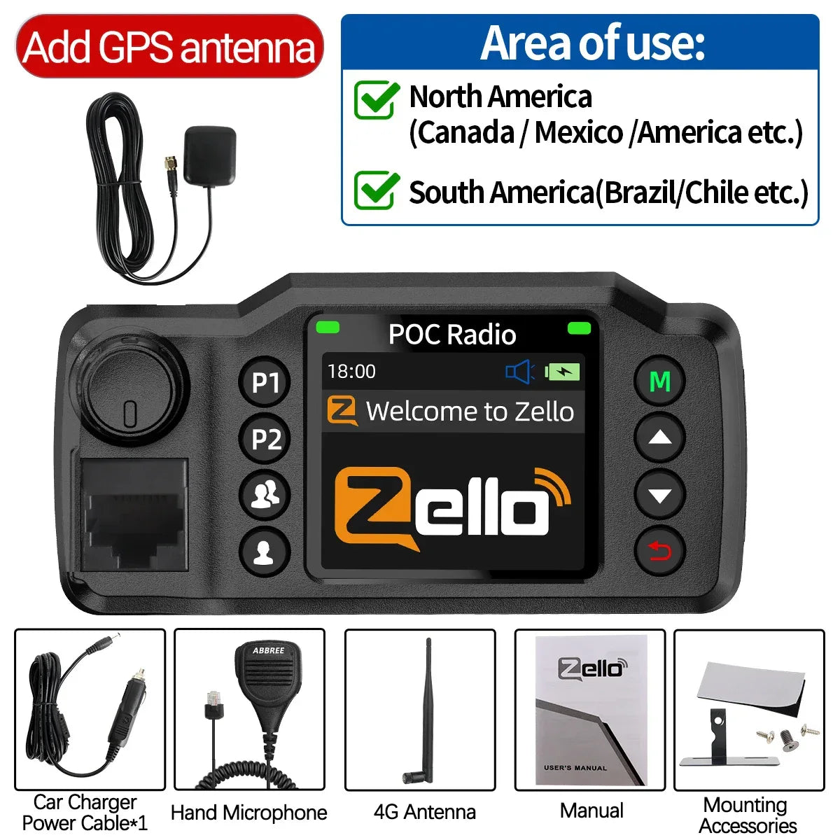 ABBREE GP-8900 Plus. Amerikansk med GPS