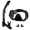 QYQ Diving Mask Professional Snorkel Diving Mask and Snorkels Goggles Glasses Diving Swimming Easy Breath Tube Set Snorkel Mask svart