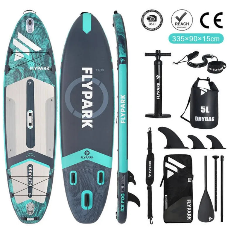 Inflatable Paddle Board SUP 3-in-1 - Portable Beach Boogie Board, Surf Wakeboard & Surfboard | Outdoor Sports Water Equipment