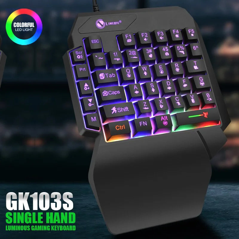 35-Tangent Gaming Keypad - Enhandstangentbord med Bakgrundsbelysning för MOBA & FPS