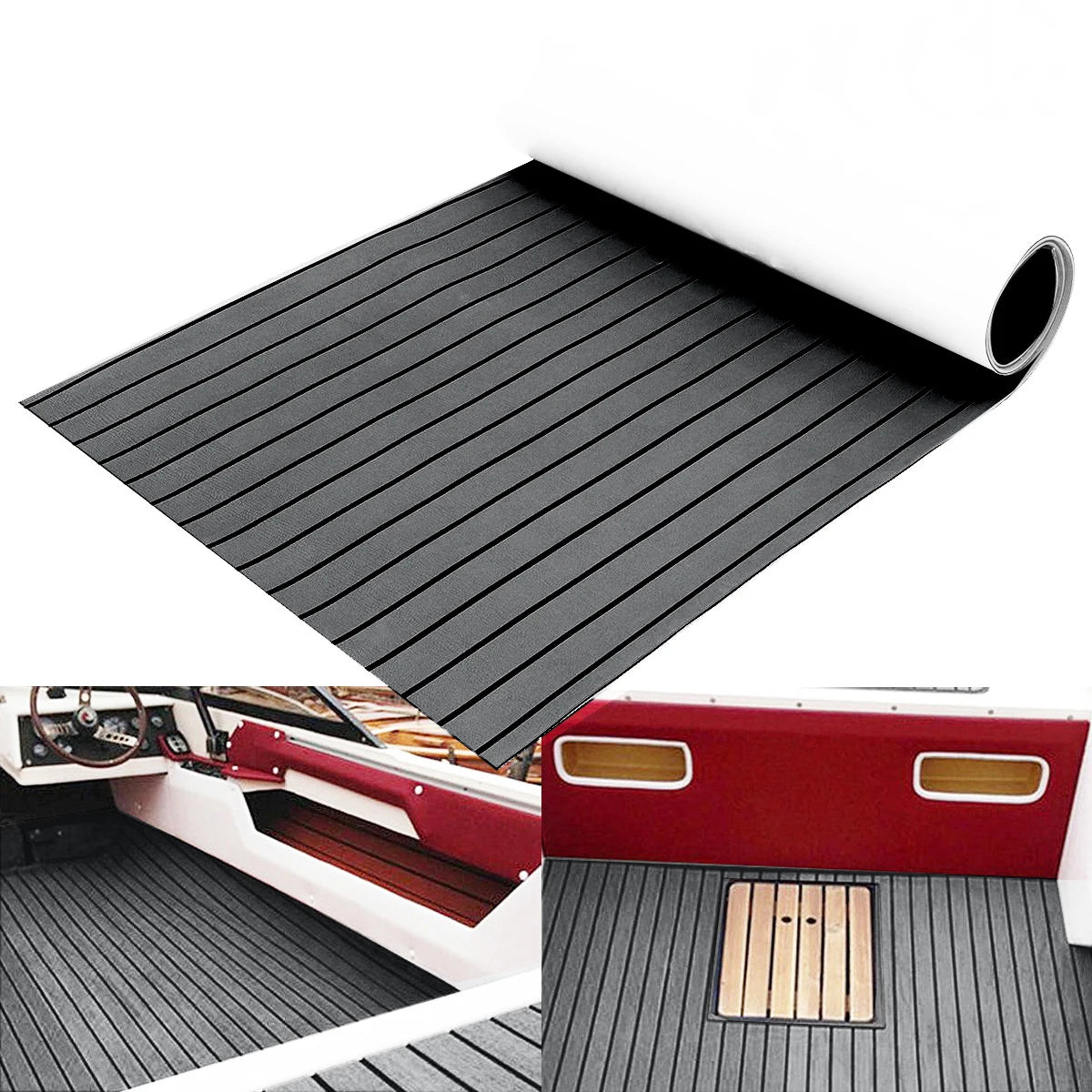 Båtgolvbeläggning EVA-skum 2400x900x6mm – Vattentät Halkfri Marinmatta PU-yta