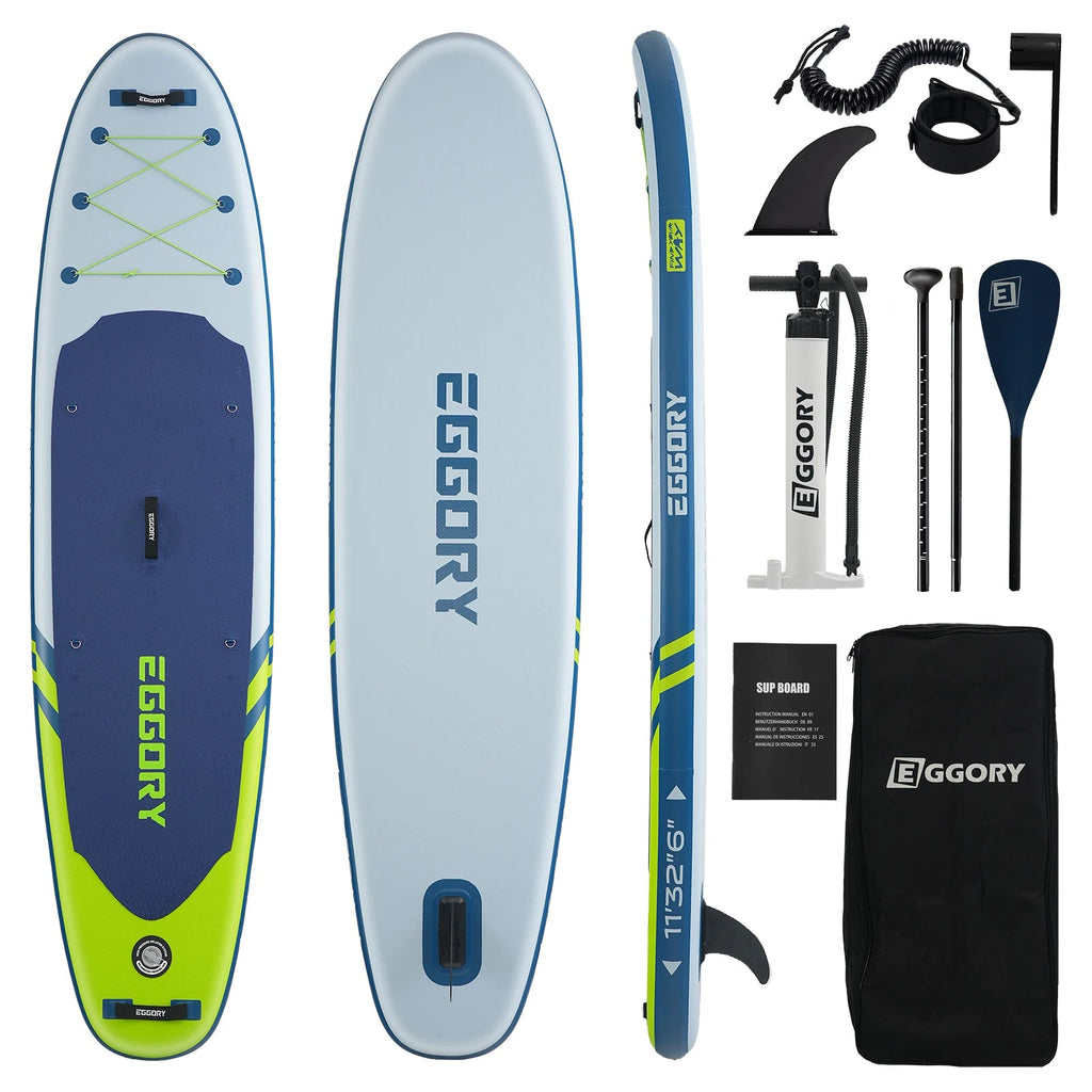 SUP-bräda 400 lbs – Uppblåsbar Stand Up Paddle Board för familj och par | Blå Blå Polen