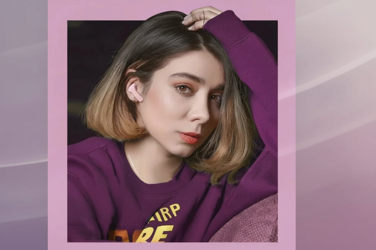 Original T2 Trådlösa Bluetooth Hörlurar - Transparent HIFI Stereo med LED Batteriindikator.