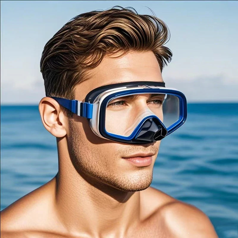 Professional Large Frame Diving Mask , With Nasal Valve, Adult,Swimming Goggles, Anti-fog Diving Goggles, Snorkeling Equipment
