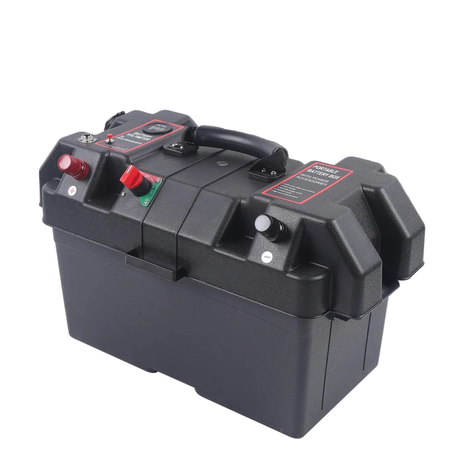 Multifunktionellt Batteribox med LED-display, Dubbla USB-portar, Portabelt Batterifodral – Svart Tyskland