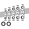 Kompakt Spärrskiftnyckel Set - Flexibelt Huvud 8-19mm - 5 Delar 5 Delar