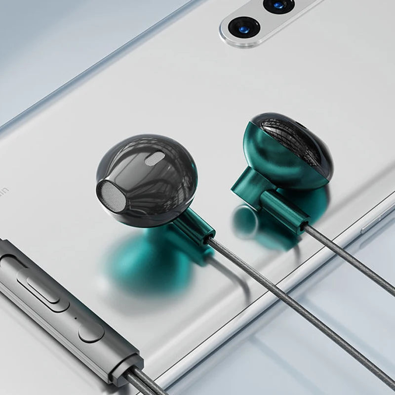 Type-C/3.5mm Kabelanslutna Hörlurar - Dubbel Bass In-Ear med Mikrofon & Karaoke