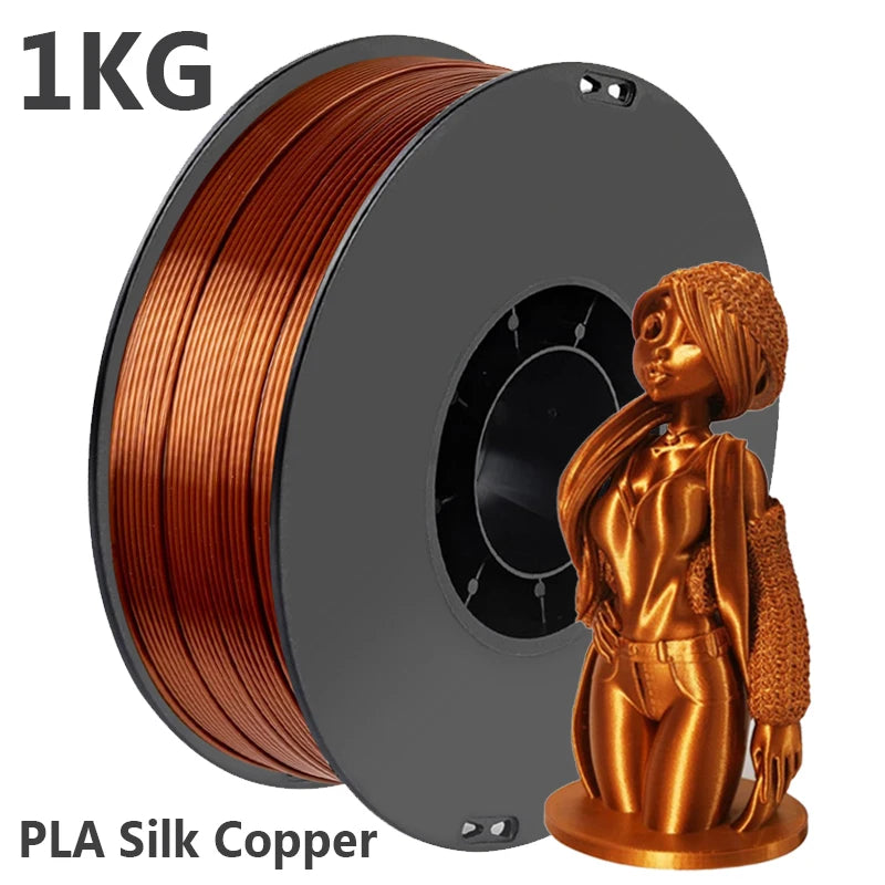 250g 1Kg Silk Copper 3D Printer Filament PLA 1.75mm Silk Gold PLA 3D Printing Material Shiny silk Silver blue pla 0.25Kg