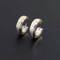 1 Pair Unisex Stylish Stainless Steel Frosted Punk Buckle Hoop Earrings for Men Women Daily Wear Eye-Catching Jewelry Accessory