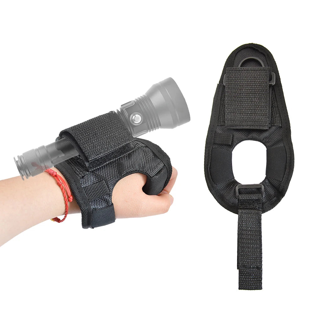 Scuba diving flashlight sleeve Soft Neoprene Hand Arm Mount Wrist Strap Glove LED Torch Flashlight Holder svart