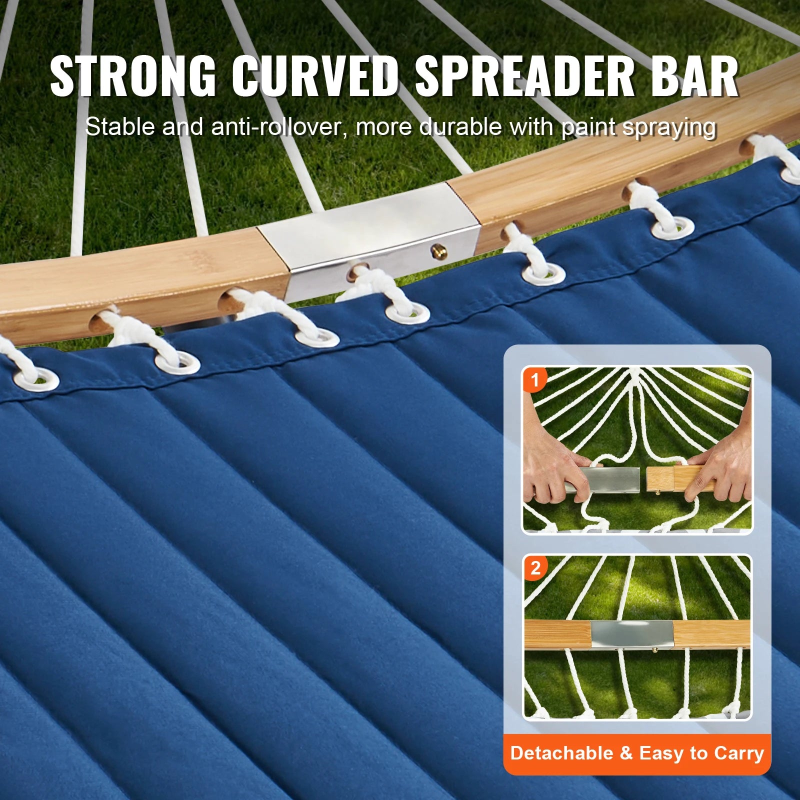 Dubbel hängmatta med stativ och kurvad spridare