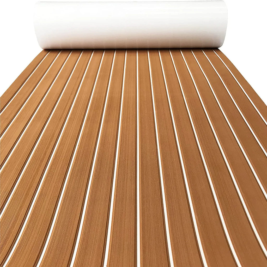 2400x900x6mm Båtgolvbeläggning EVA-skum – Halkfri Självhäftande Marinmatta Brun vit Tjeckien