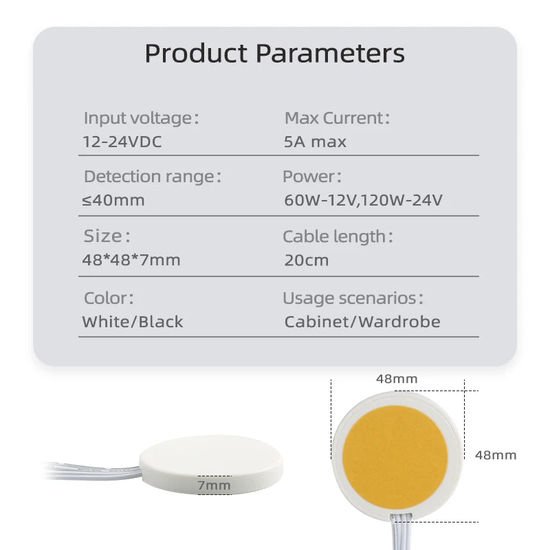 Smart Touch Dimmer Switch DC 12V/24V - LED Skåpbelysning med Sensor | 60W