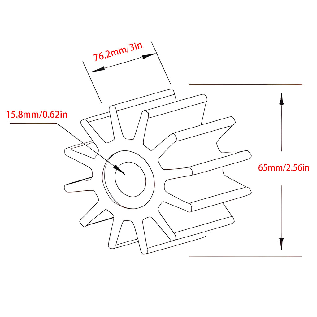 3583602 Impeller 3593573 For Volvo Penta D6-280 D6-310 D6-330 D9 D11 D11A D13 D11B Water Pump Engine 3588476 21730348 381757