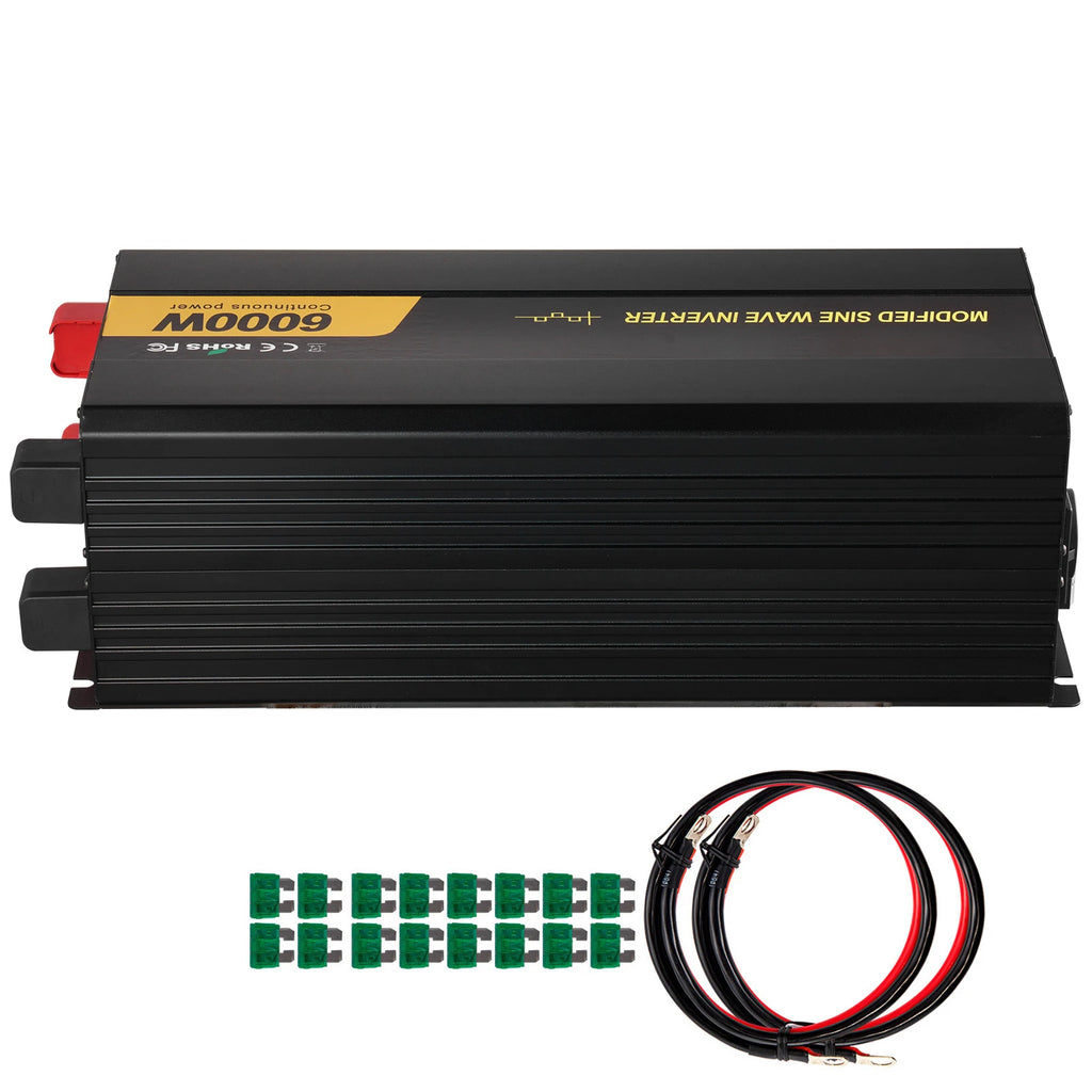 6000W Spänningsomvandlare 12V till 230V - Modifierad Sinusvåg med LCD-Display