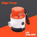 12V 3700GPH Högflödes Länspump för Båt | Kraftfull Elektrisk Båtpump för Dränering vit