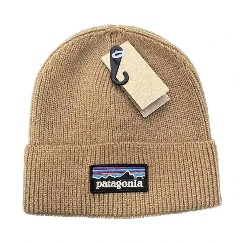 Unisex Knitted Wool Hats Winter Knitting Thick Beanie Hat Double Layer Solid Color Velvet Warm Bonnet Cap 6