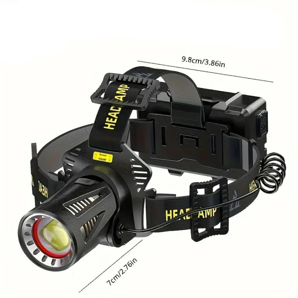 Kraftfull XHP360 LED Pannlampa - Uppladdningsbar Pannficklampa 2000 Lumen.