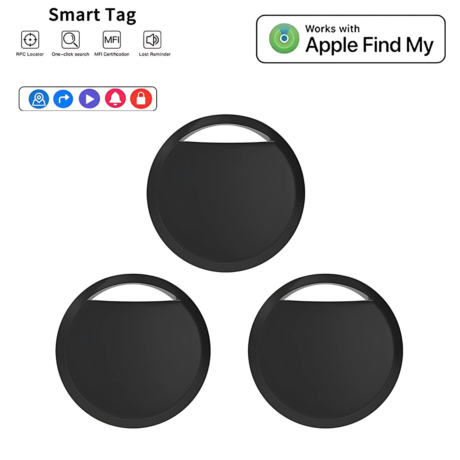 Mini GPS Tracker 2-Pack för iPhone - Apple Find My | MFI-Certifierad Bluetooth Spårare