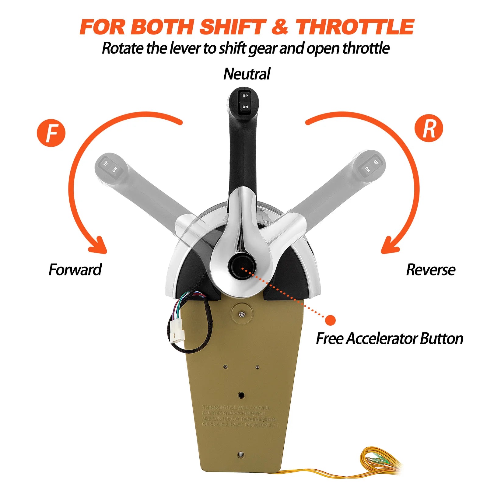 Single Binnacle Outboard Control Console Mount Remote Control with Trim Switch for Single Engine
