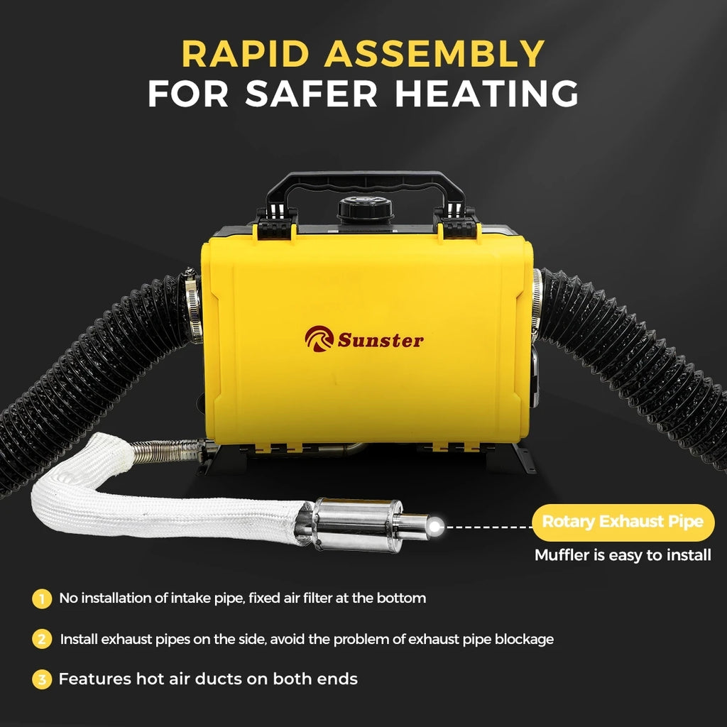 8KW Dieselvärmare 12V/220V med Bluetooth & Intern Cirkulation – Bil, Husbil, Tält