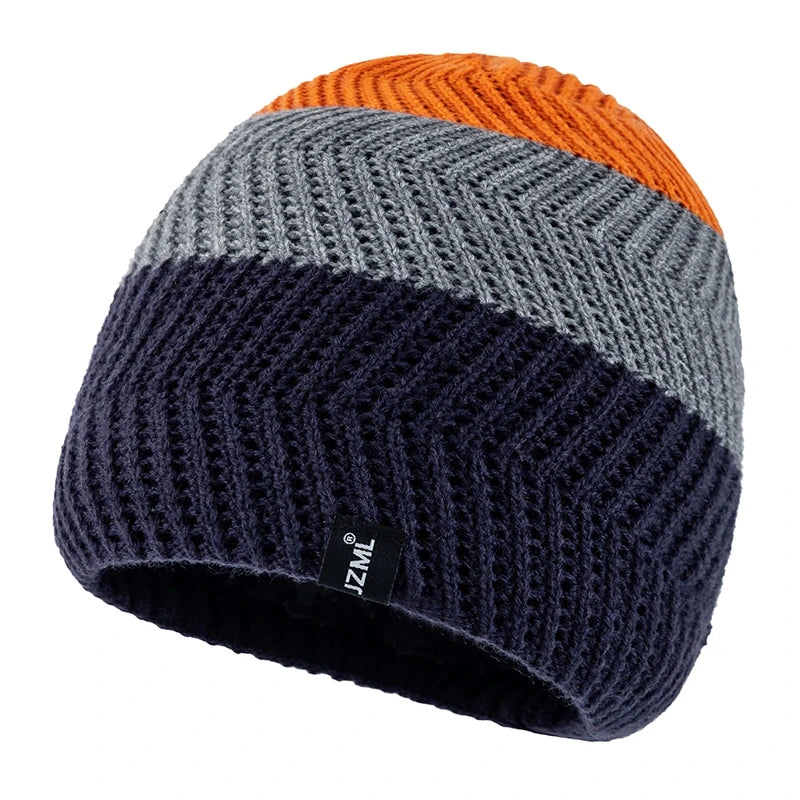 JZML Randig Vintermössa - Unisex Beanie för Skidåkning & Outdoor | Dam & Herr