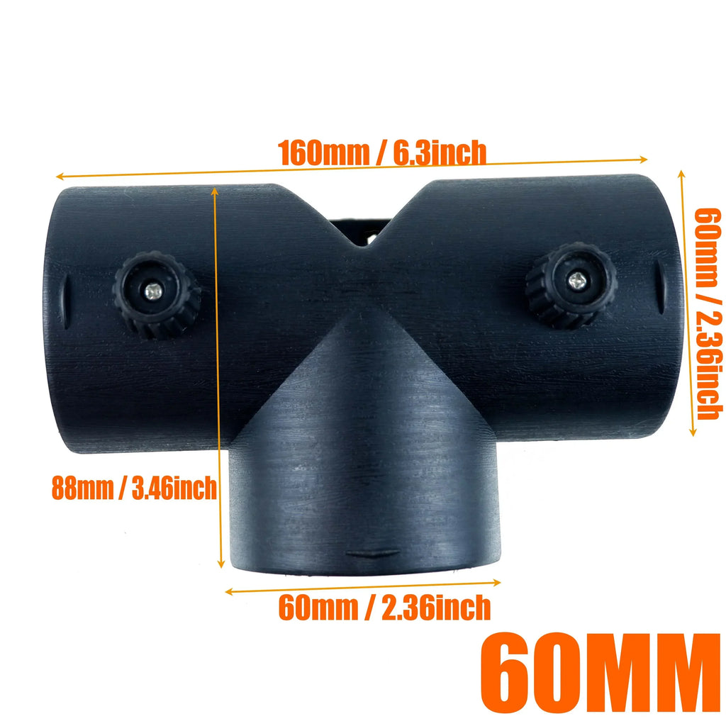 Y-Grenrör med Justerbar Ventil 60mm/75mm - Luftfördelning för Dieselvärmare 60mm T 2 valves Skickas från huvudlager