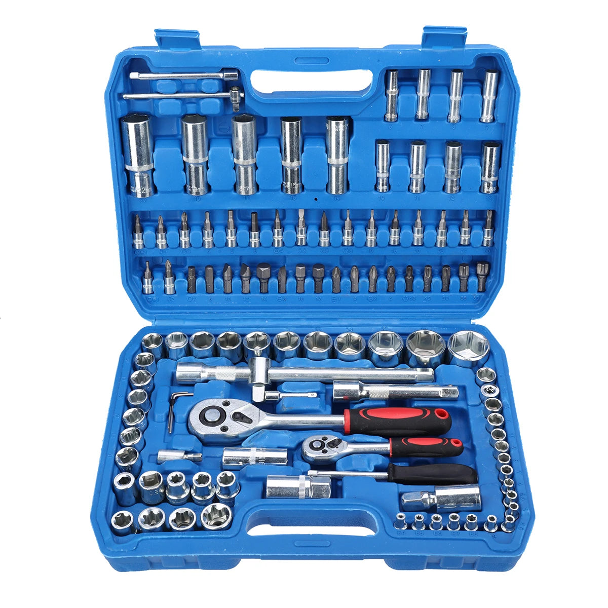 108-delars Skruvnyckelset – 1/4" & 1/2" CR40 Stål Hylsnyckelsats med Väska TJECKIEN