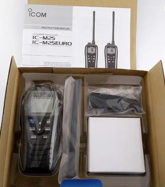 IC-M25 Marin VHF Radio - Vattentät IPX7 Handhållen Walkie Talkie