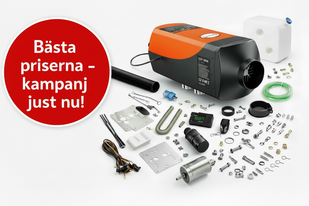 Diesel Luftvärmare 8KW 12V med Bluetooth och LCD-Display för Husbil, Husvagn och Båt.