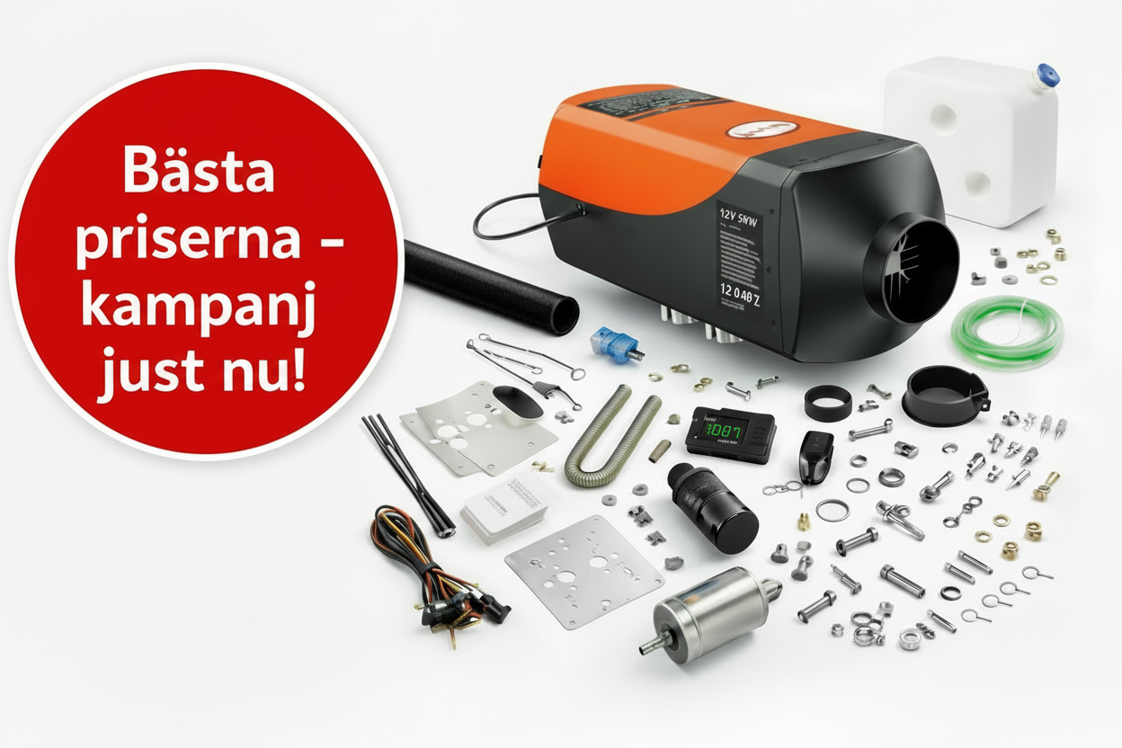 Diesel Luftvärmare 8KW 12V med Bluetooth och LCD-Display för Husbil, Husvagn och Båt.