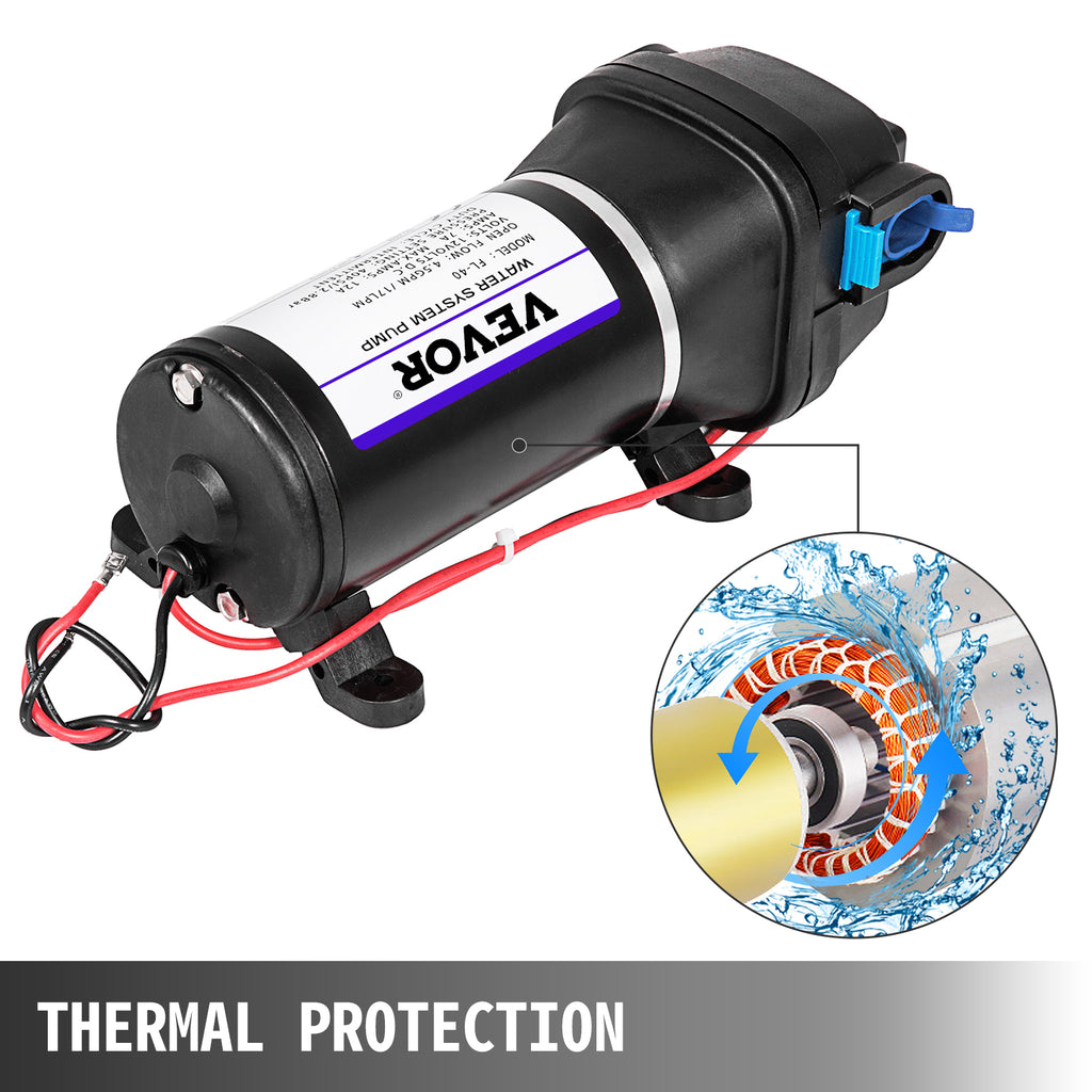 VEVOR 12V Membranvattenpump - Högpresterande Automatisk Pump