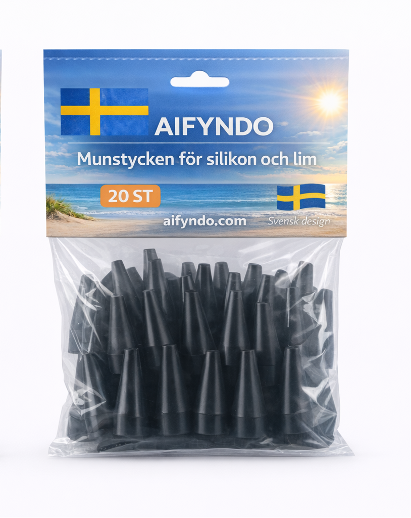 Munstycken för silikon och lim Svart Sverige