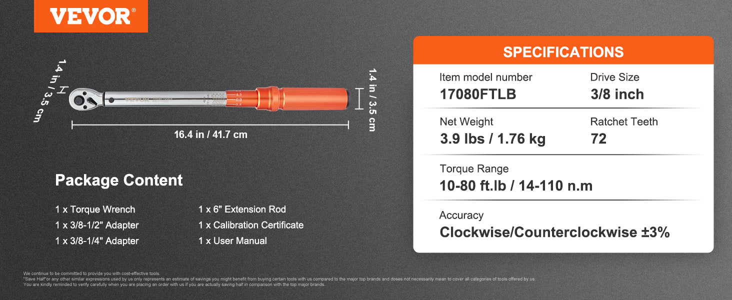 Professionell Momentnyckel Set – Dubbelriktad Justerbar Momentnyckel med Dubbla Skalor