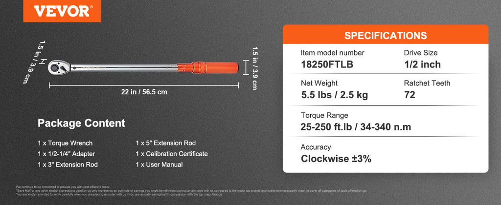 Professionell Momentnyckel Set – Dubbelriktad Justerbar Momentnyckel med Dubbla Skalor